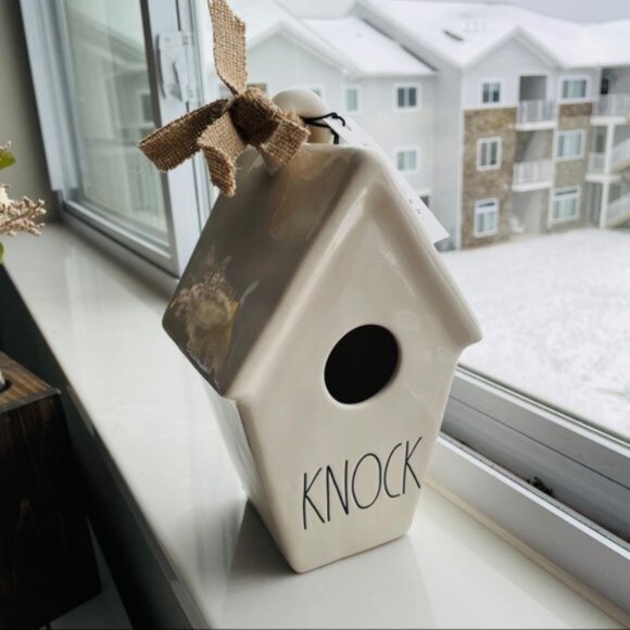Rae Dunn | Knock | Cream Ceramic Birdhouse - Picture 8 of 9